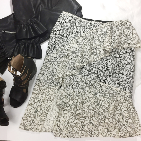 Nanette Lepore Dresses & Skirts - nanette NANETTE LEPORE  Lace Frill Skirt